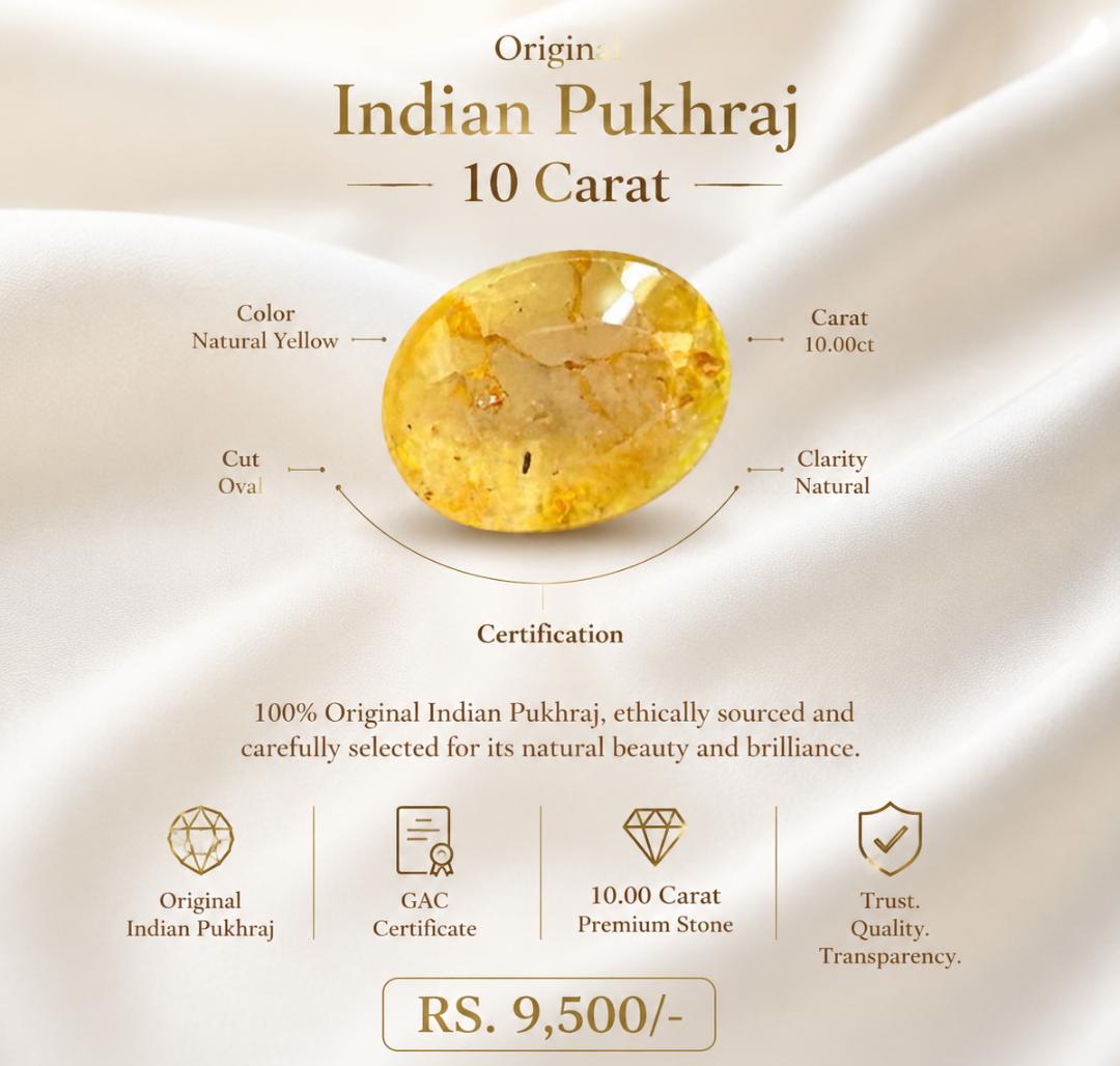 Indian Pukhraj 10 Carat