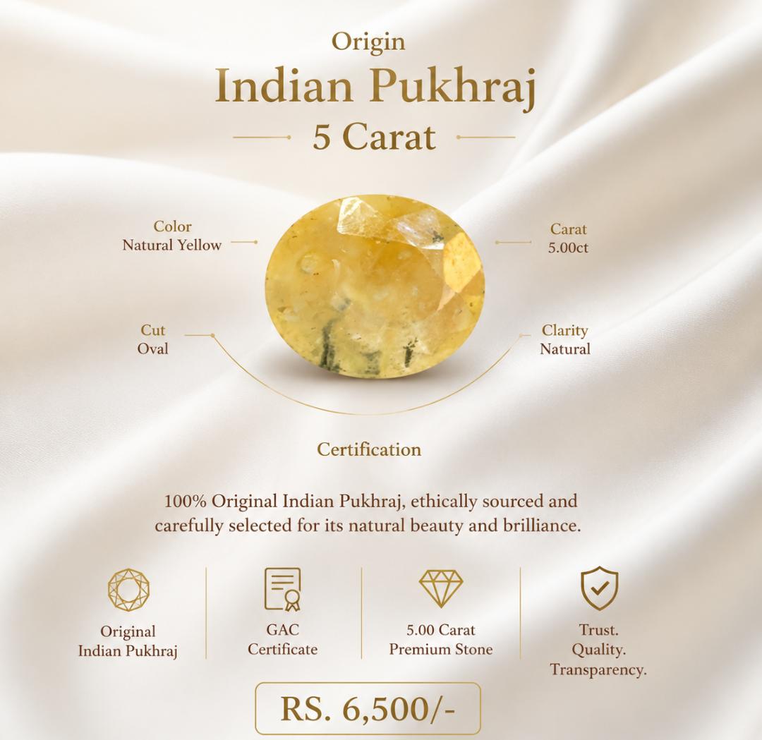 Indian Pukhraj 5 Carat